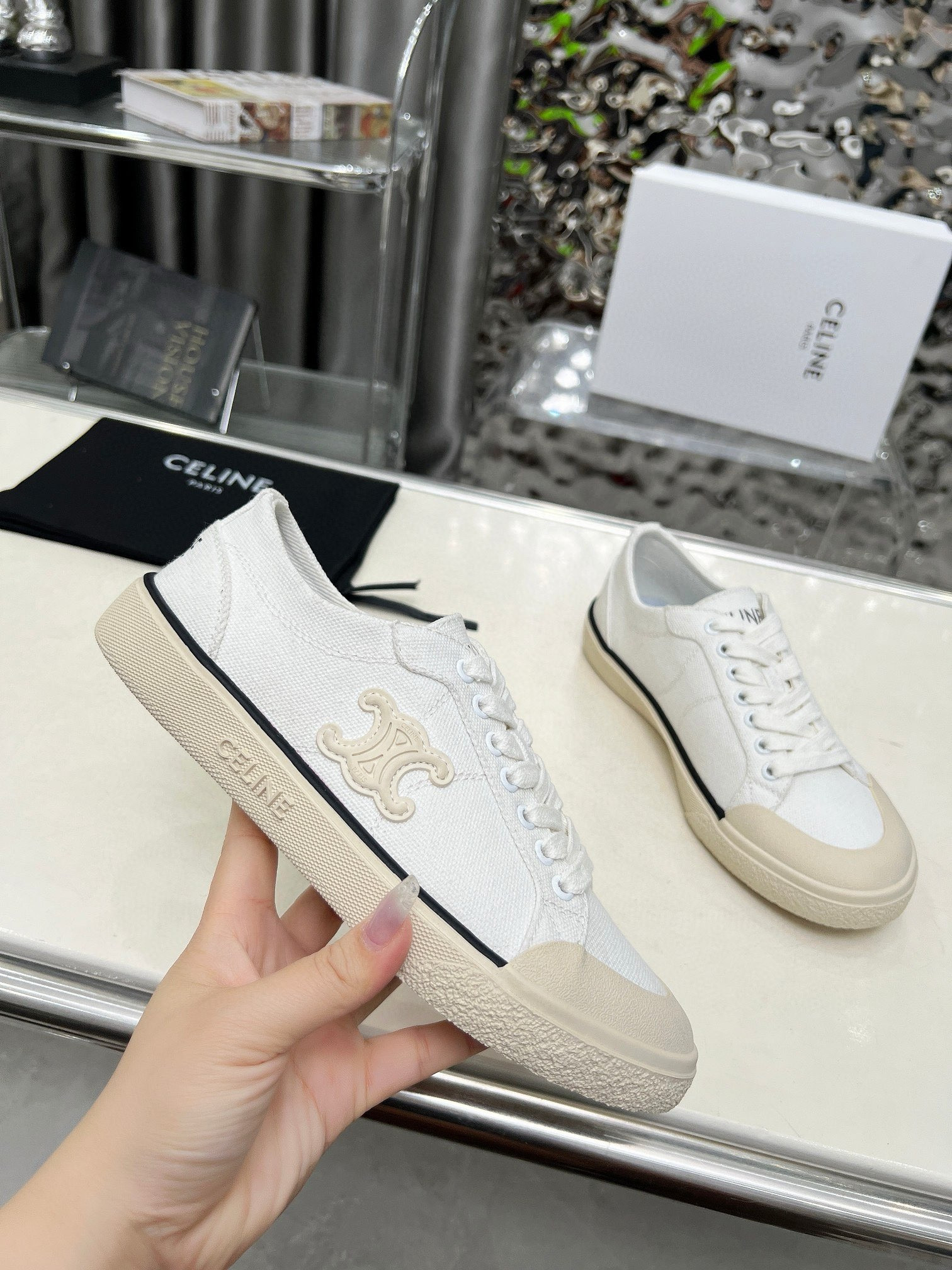 UA Ce1i*e ALAN SNEAKERS WITH TRIOMPHE IN Canvas