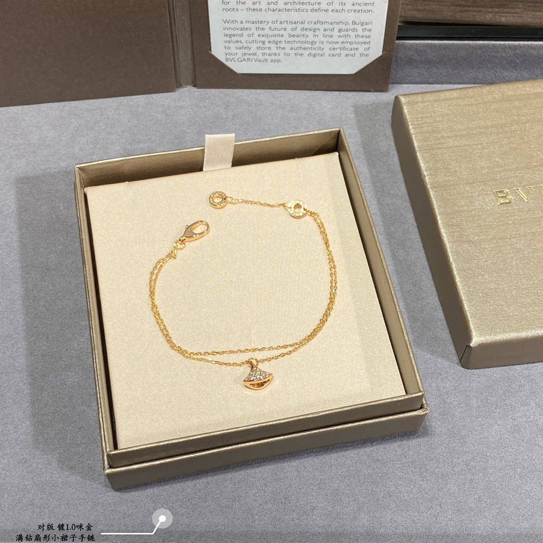 Bv1g*ai D1am0nd fan-shaped mini skirt Bracelet
