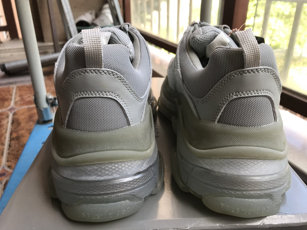 UA TRIPLE S CLEAR SOLE TRAINERS GREY