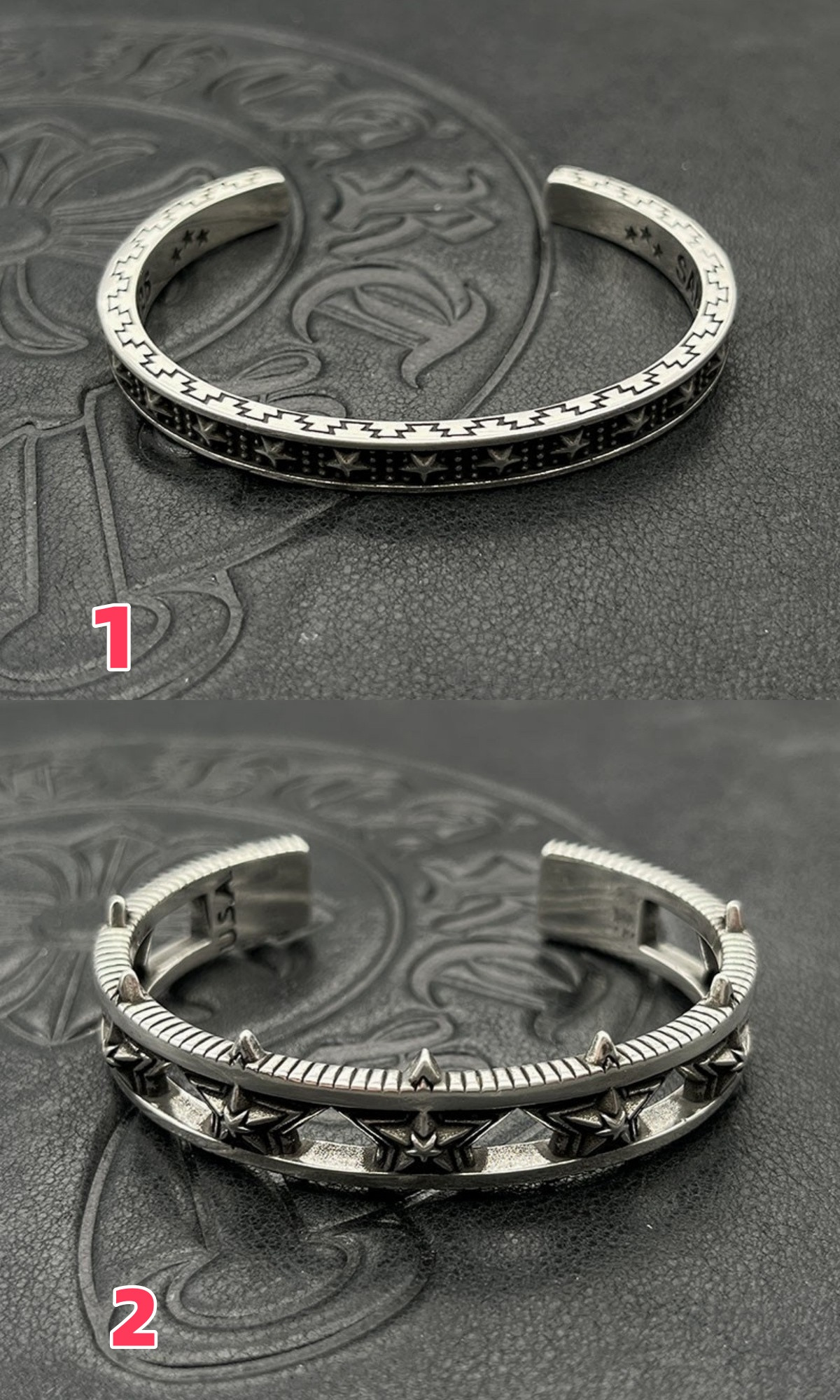 Ch*0me He**ts Five-pointed Star Open Bangle Bracelet