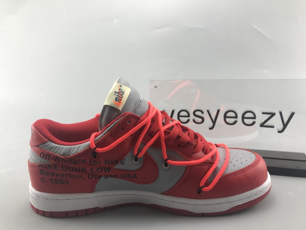 UA NIKE OFF-WHITE X DUNK LOW "UNIVERSITY RED"