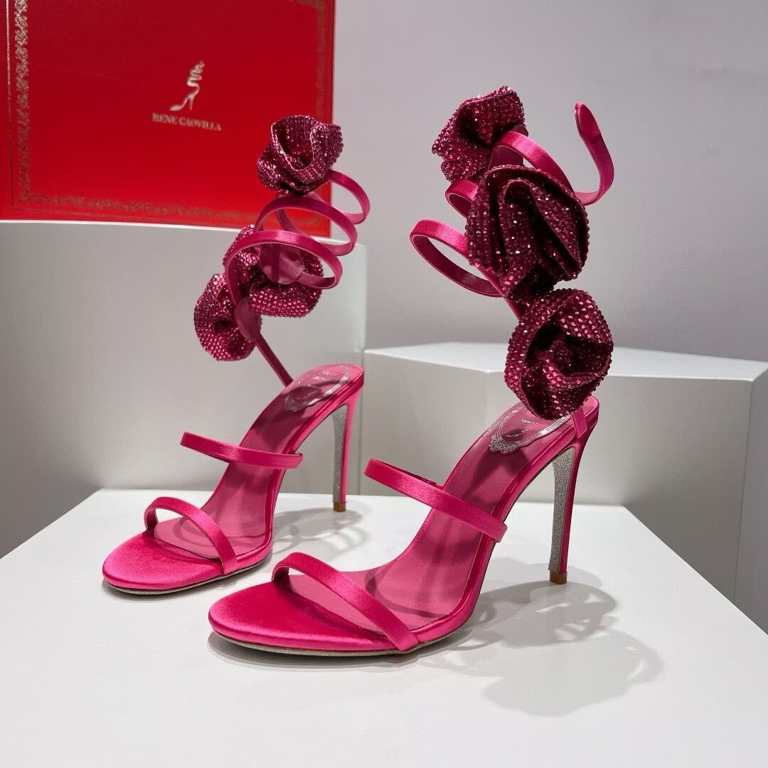 UA RENÉ CAOVILLA FLOWER WRAP SANDAL 95mm