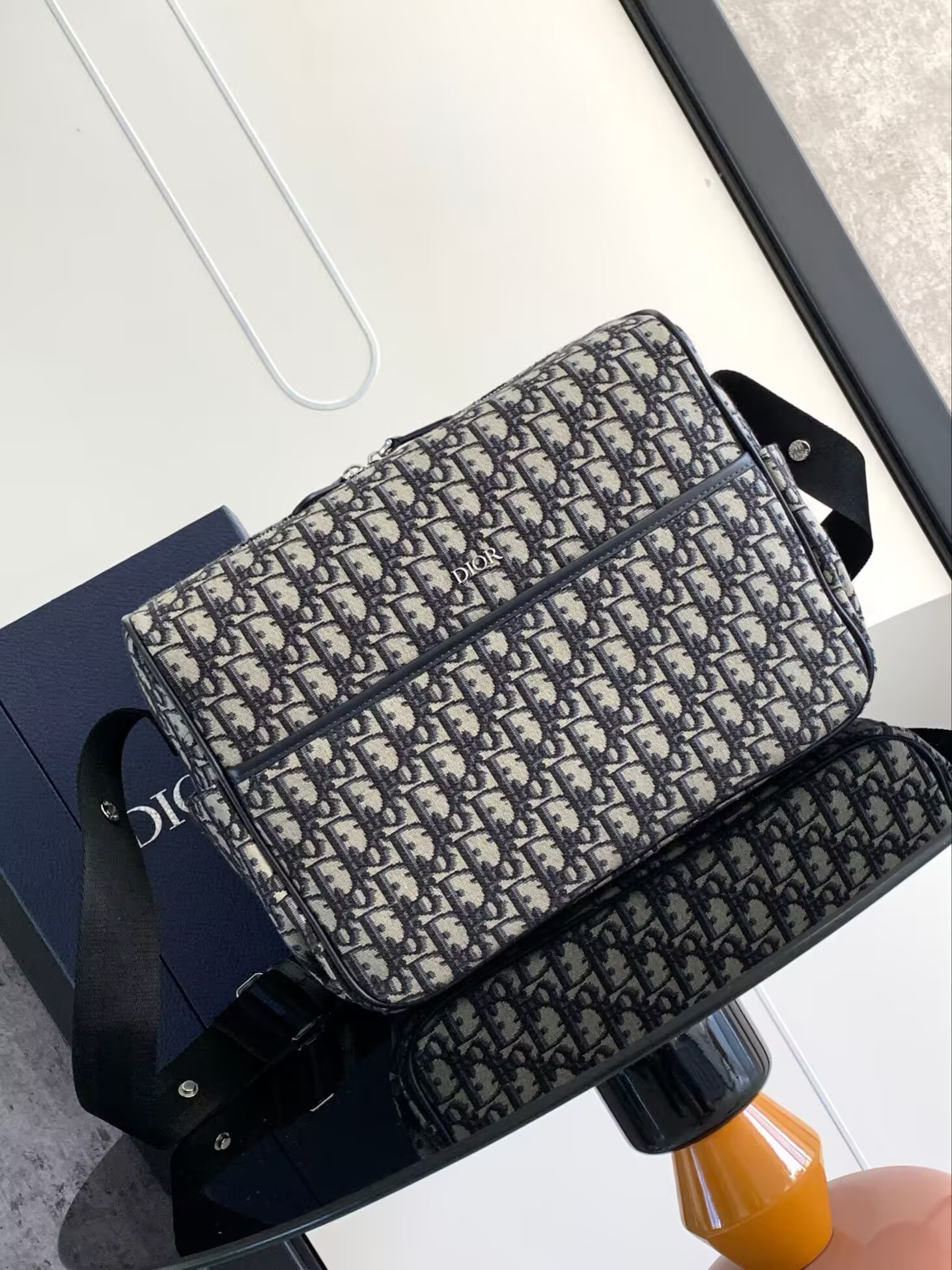 D10r Changing Bag Beige and Black D10r Oblique Jacquard 38x28x16cm