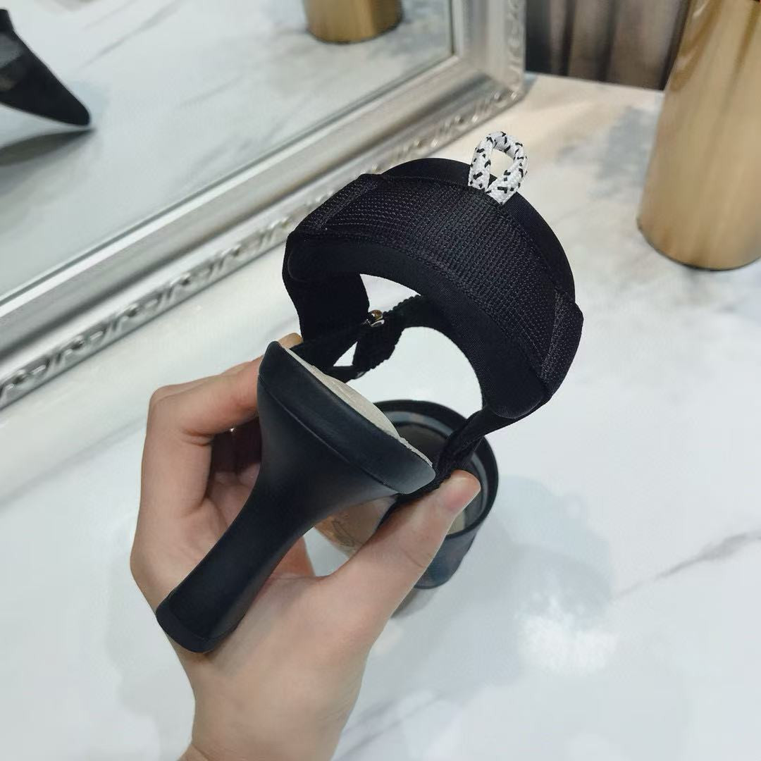 UA F**di Colibri Mesh Slingback Black Pumps