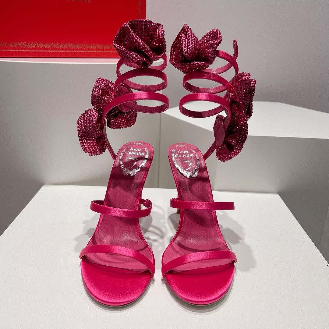 UA RENÉ CAOVILLA FLOWER WRAP SANDAL 95mm