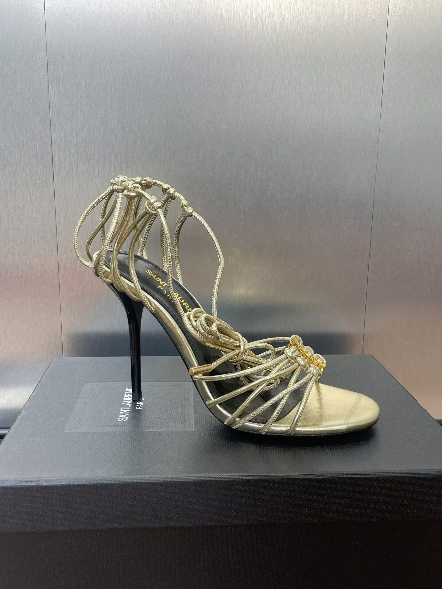 UA Y51 Babylone Gold Sandals 9cm Heel