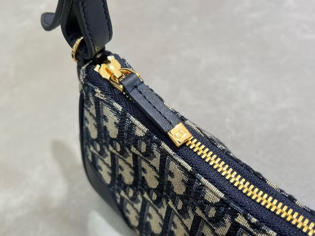D10r 30 Montaigne Wanderlust Mini Bag Blue D10r Oblique Jacquard and Smooth Calfskin 26x12x7cm