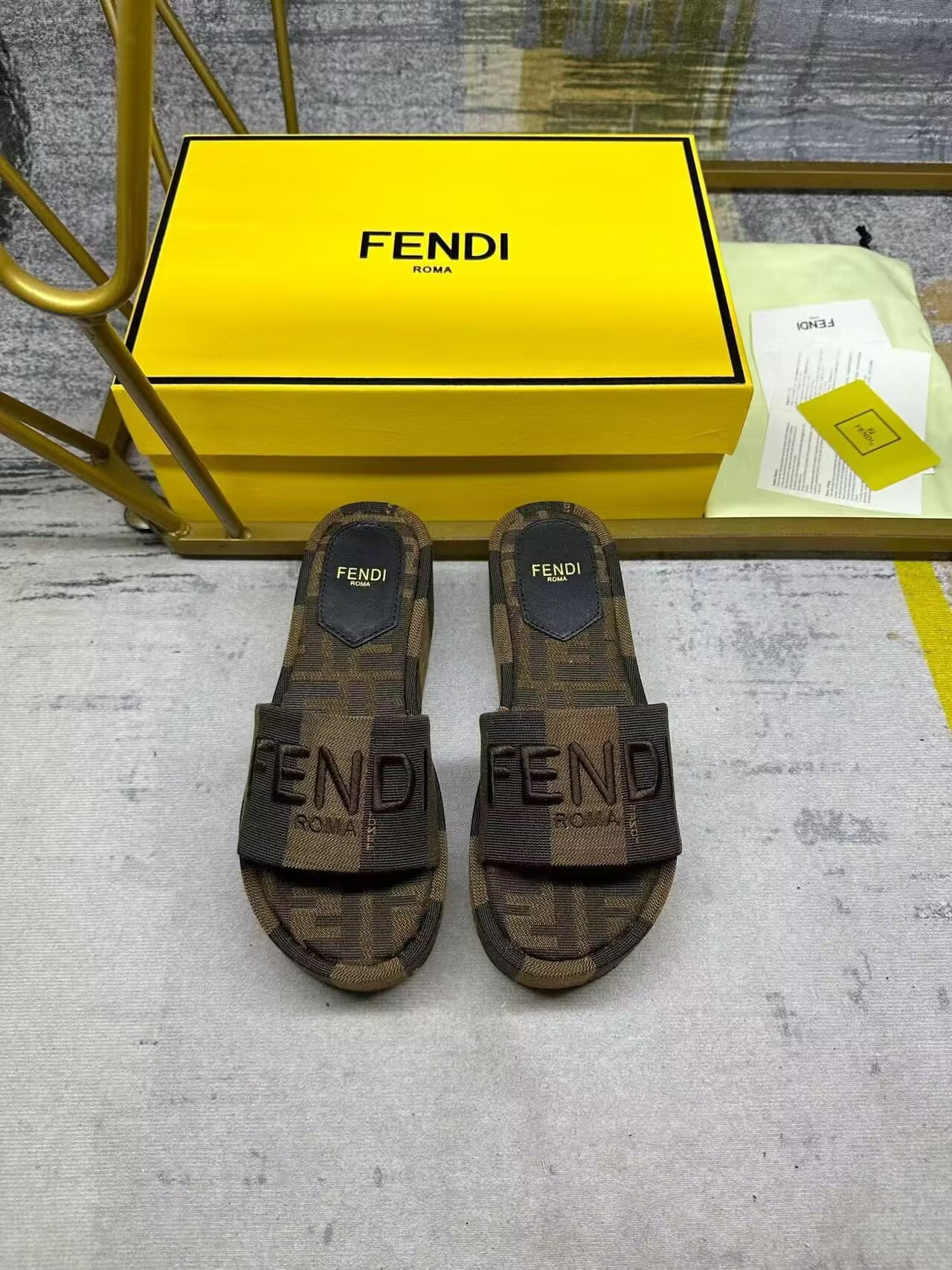 UA F**di Flatform Platform Slide Sandal