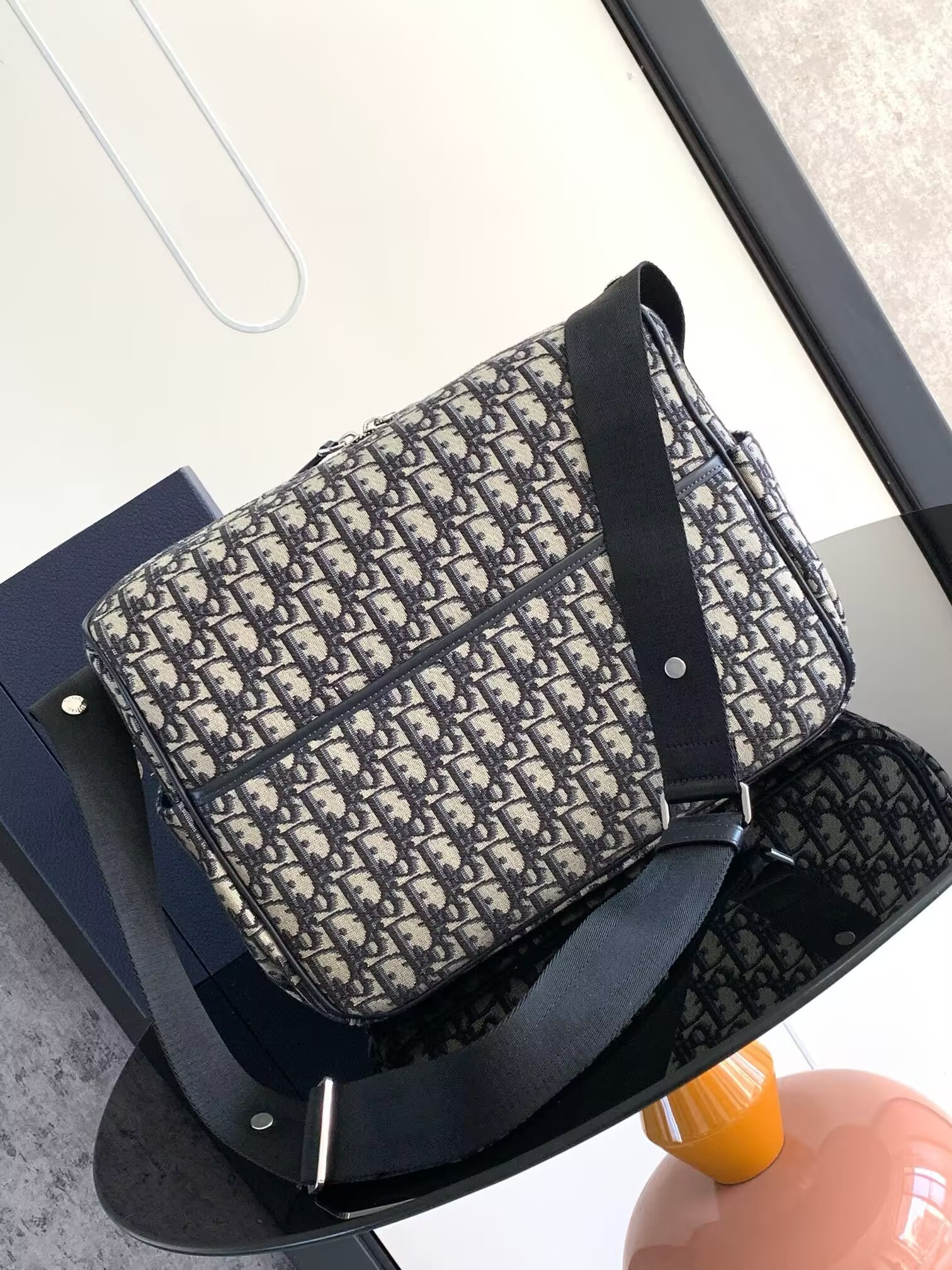 D10r Changing Bag Beige and Black D10r Oblique Jacquard 38x28x16cm
