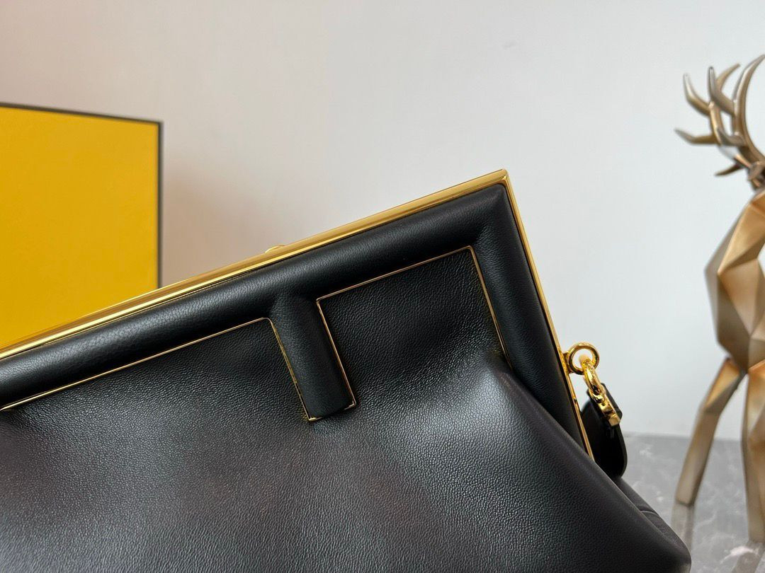 F**di First Small Black leather bag