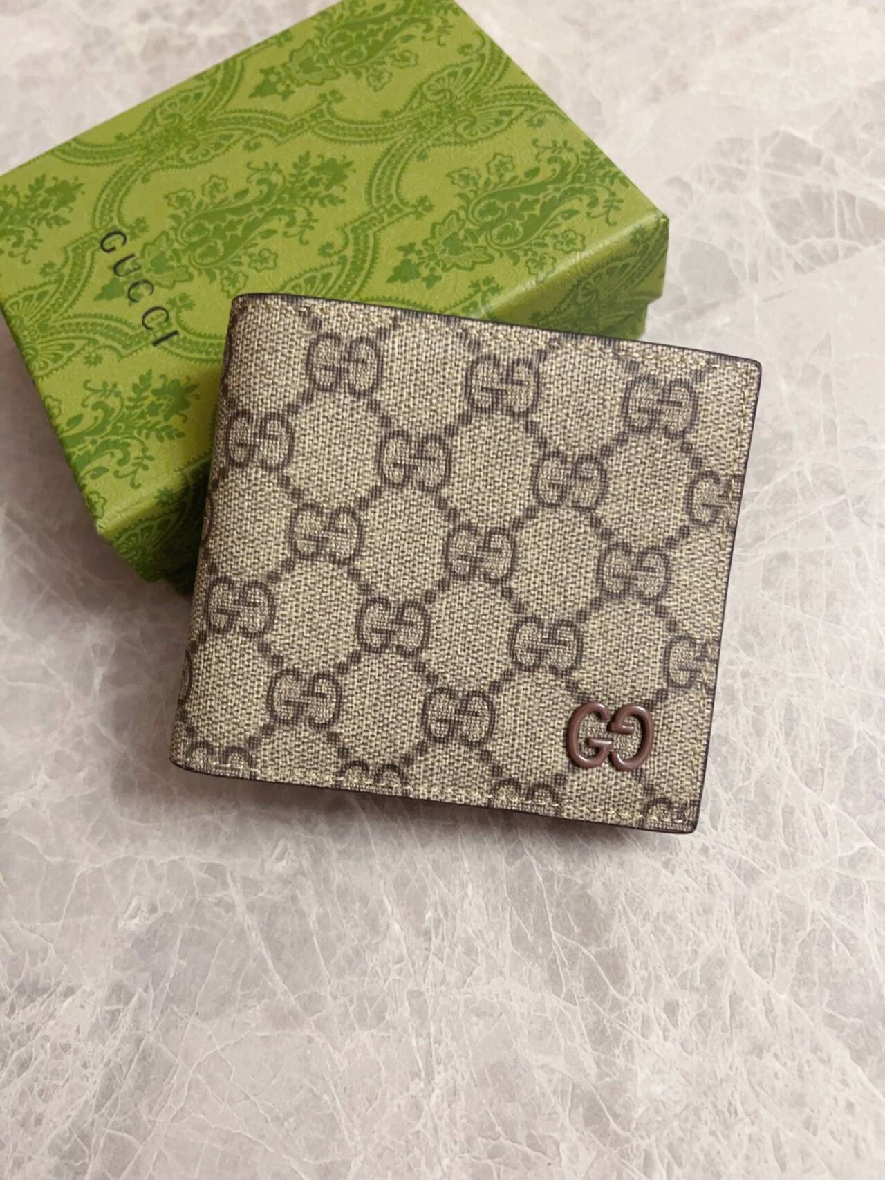 Gvc*1 Brown Interior GG Bi-fold Wallet 10x8.9cm