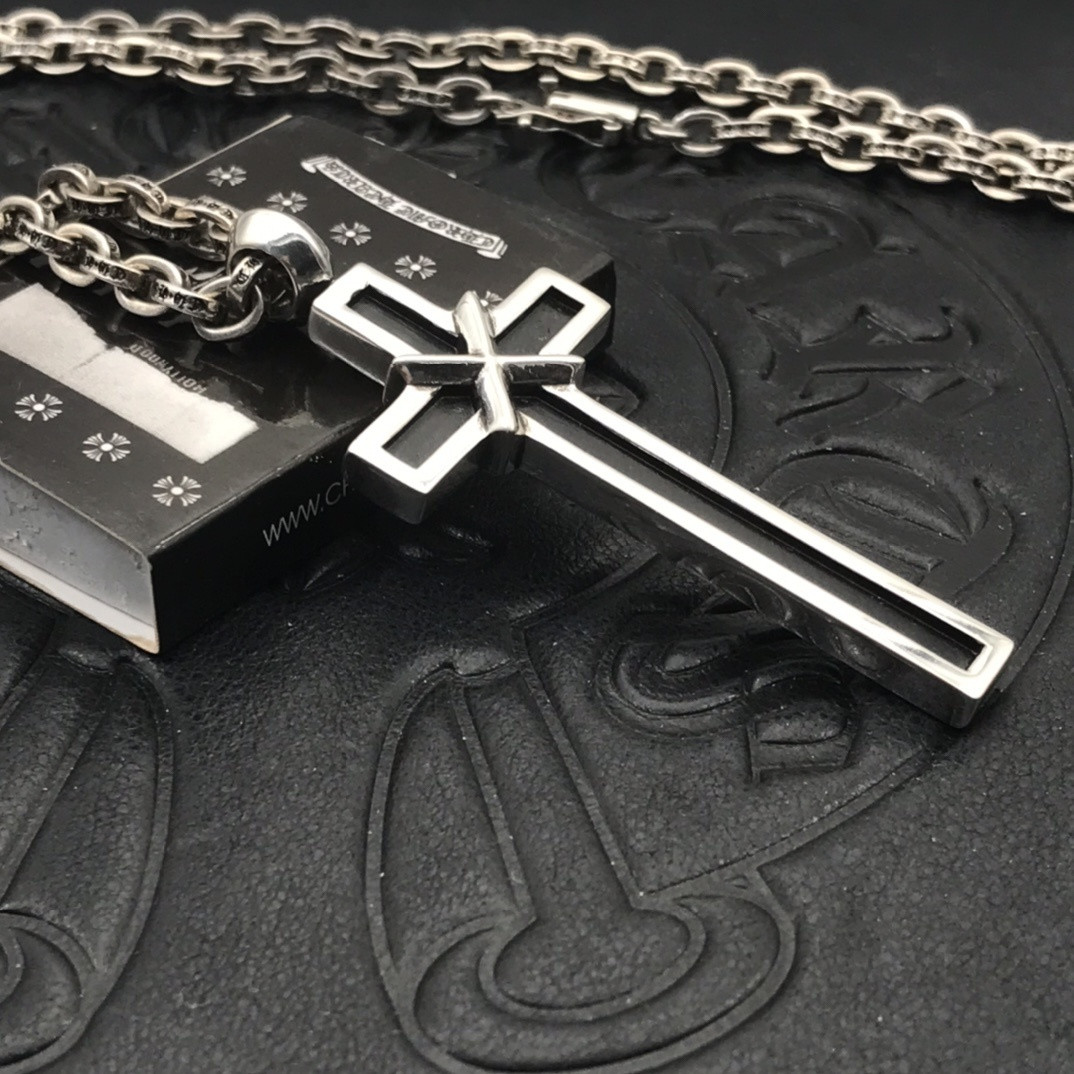 Ch*0me He**ts Cross Necklace