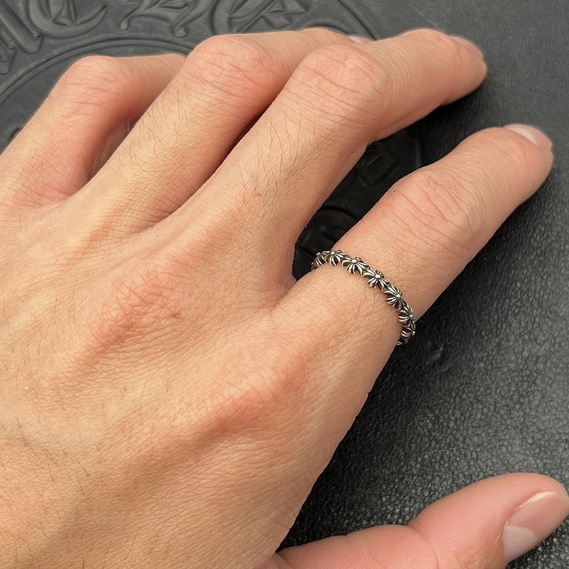 Ch*0me He**ts Distressed Full Cross Ring