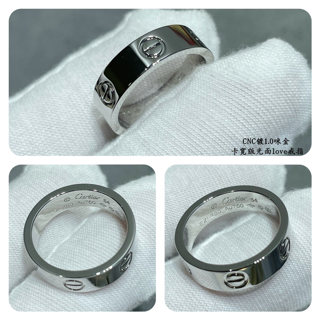 Ca*t1er Wide version smooth LOVE Ring