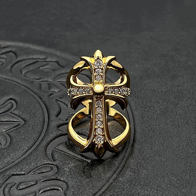 Ch*0me He**ts Cross Cutout Ring