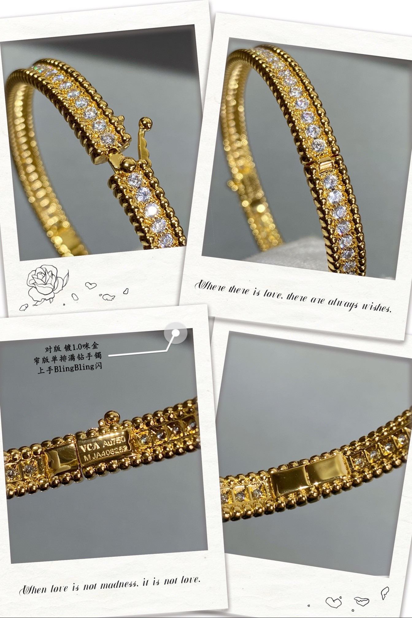 V*n Cl**f & Arpels narrow single row full D1am0nd bracelet