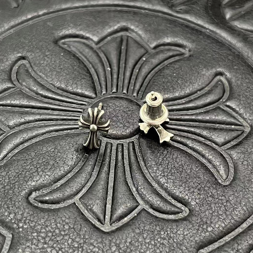 Ch*0me He**ts Cross Stud Earrings