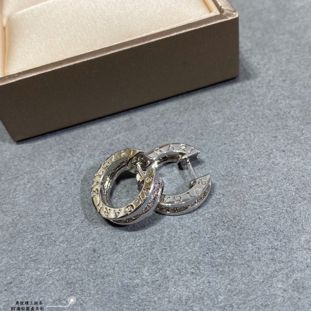 Bv1g*ai Disc full of D1am0nds Earrings