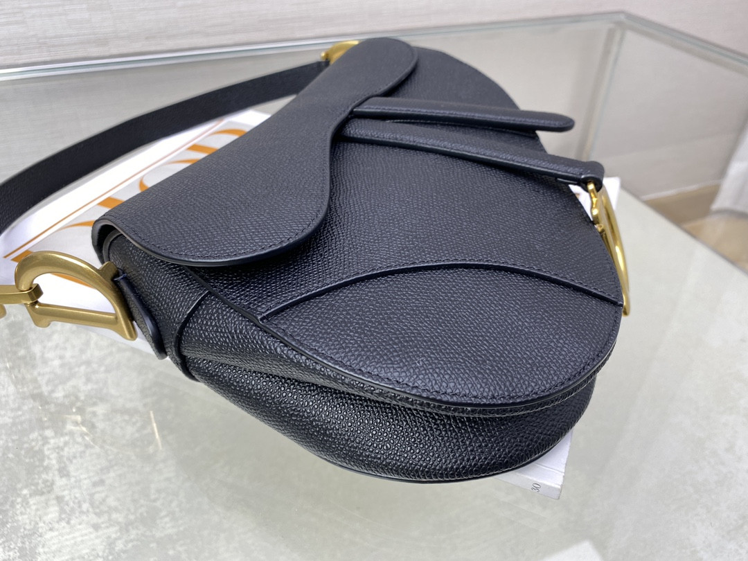 D10r Saddle Bag Indigo Black Grained Calfskin 25.5x20x6.5cm