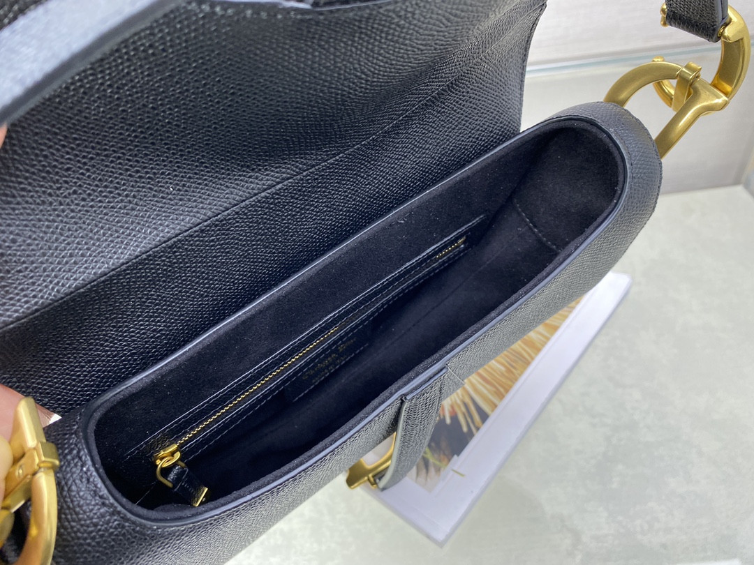 D10r Saddle Bag Indigo Black Grained Calfskin 25.5x20x6.5cm