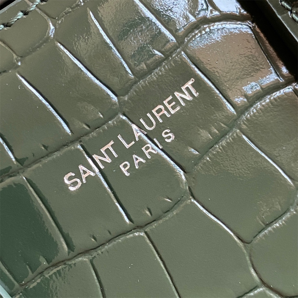 Y51 SAC DE JOUR NANO IN CROCODILE EMBOSSED LEATHER GREEN 8.6 X 6.8 X 3.5 INCHES