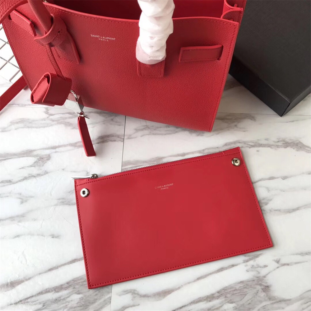 Y51 SAC DE JOUR BABY IN GRAINED LEATHER SHINY RED