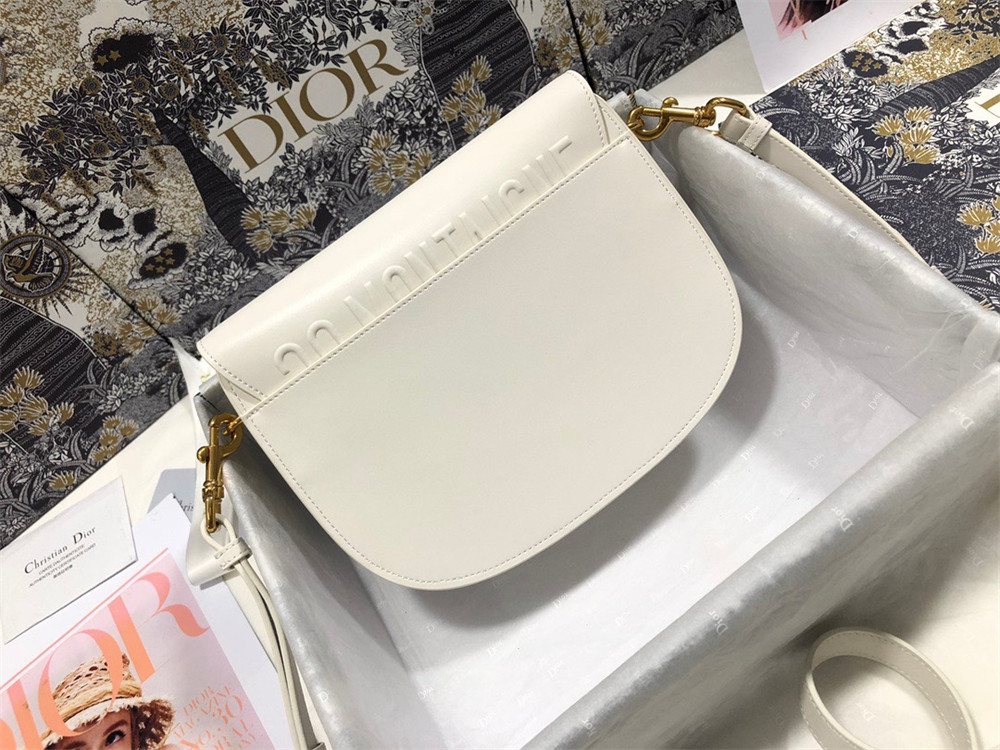 MEDIUM D10r BOBBY BAG Latte Box Calfskin