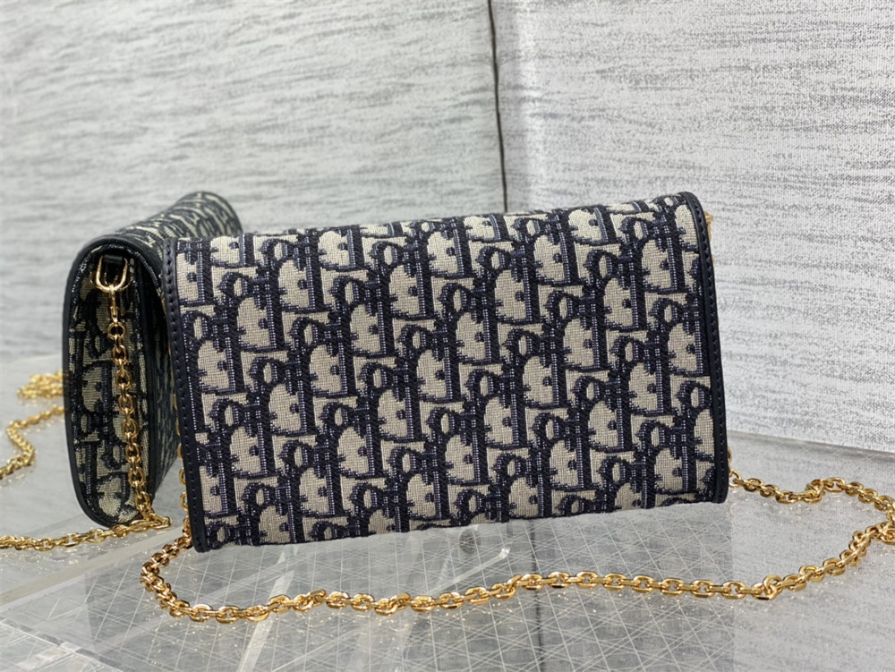 D10r BOBBY EAST-WEST POUCH WITH CHAIN classic monogram pattern
