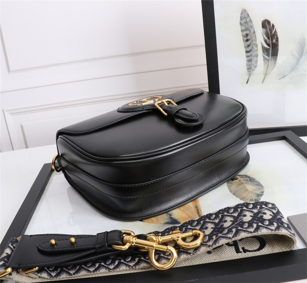 LARGE D10r BOBBY BAG Black Box Calfskin