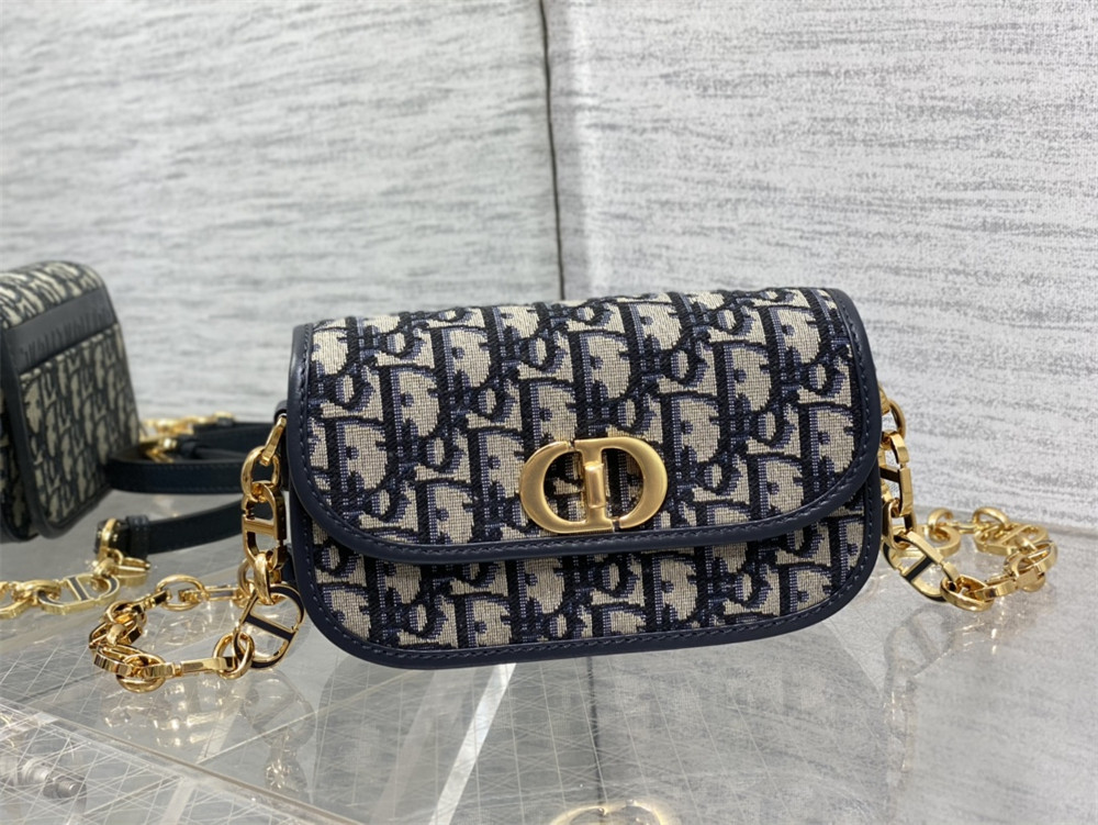 SMALL 30 MONTAIGNE AVENUE BAG Blue D10r Oblique Jacquard