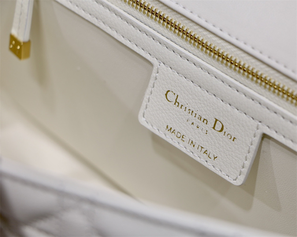 LARGE D10r CARO BAG Ivory S*pple Cannage Calfskin 29 x 18 x 10 cm