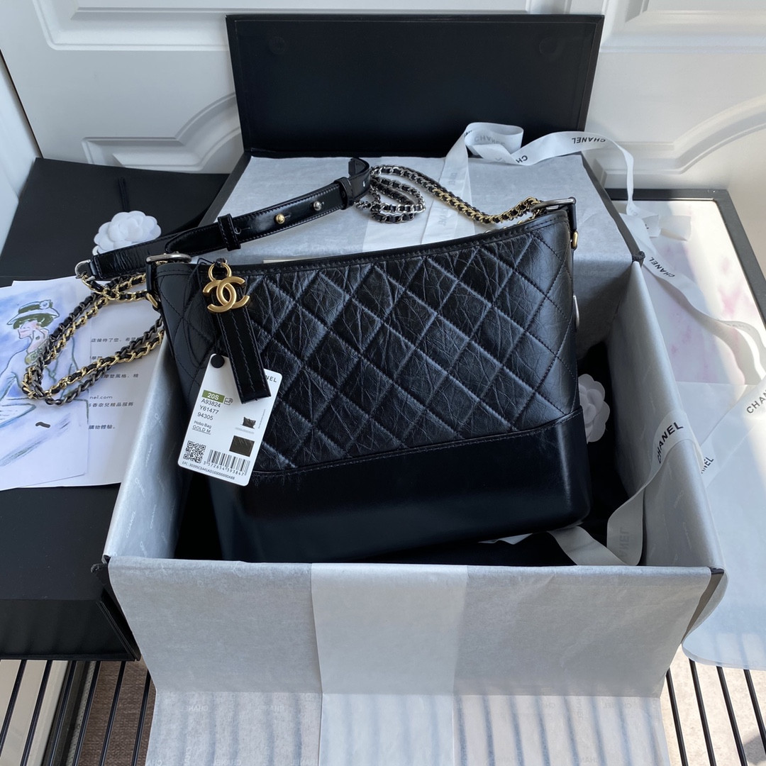 Ch**el Gabrielle MEDIUM BLACK 21 x 28 x 10cm