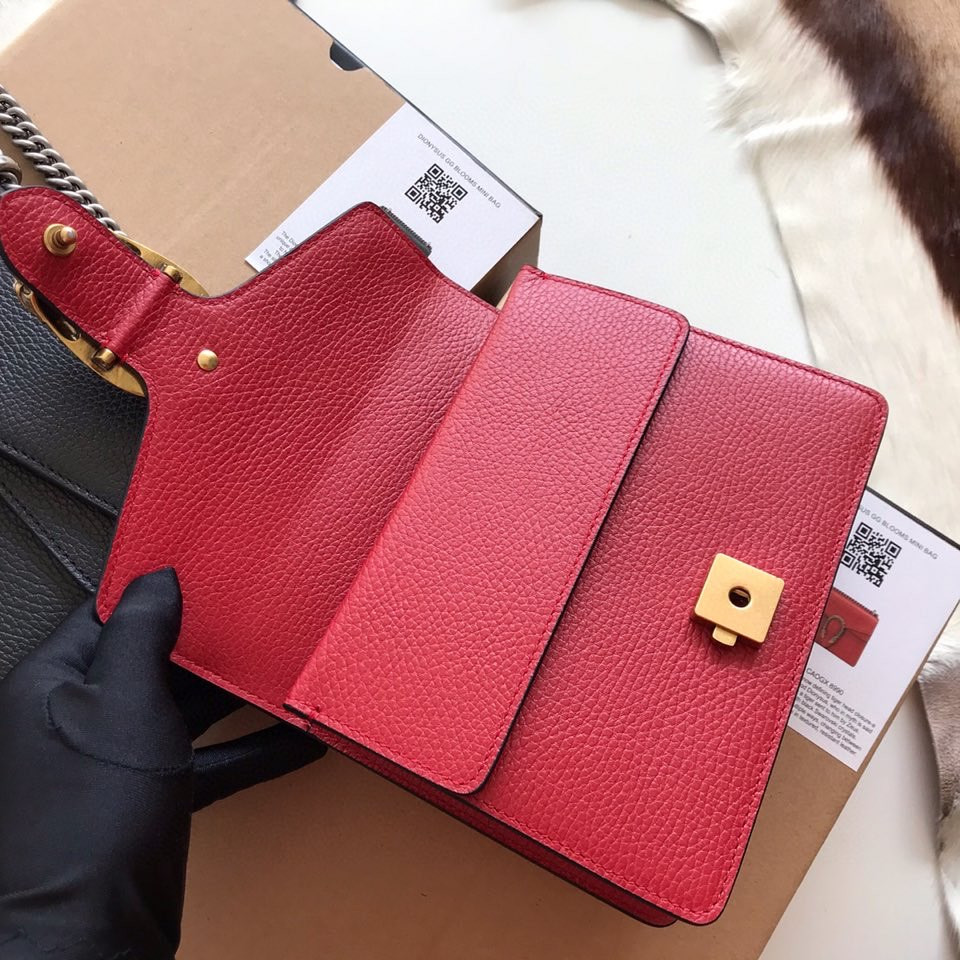 Gvc*1 DIONYSUS LEATHER MINI BAG RED 7.5"Wx6"Hx2"D