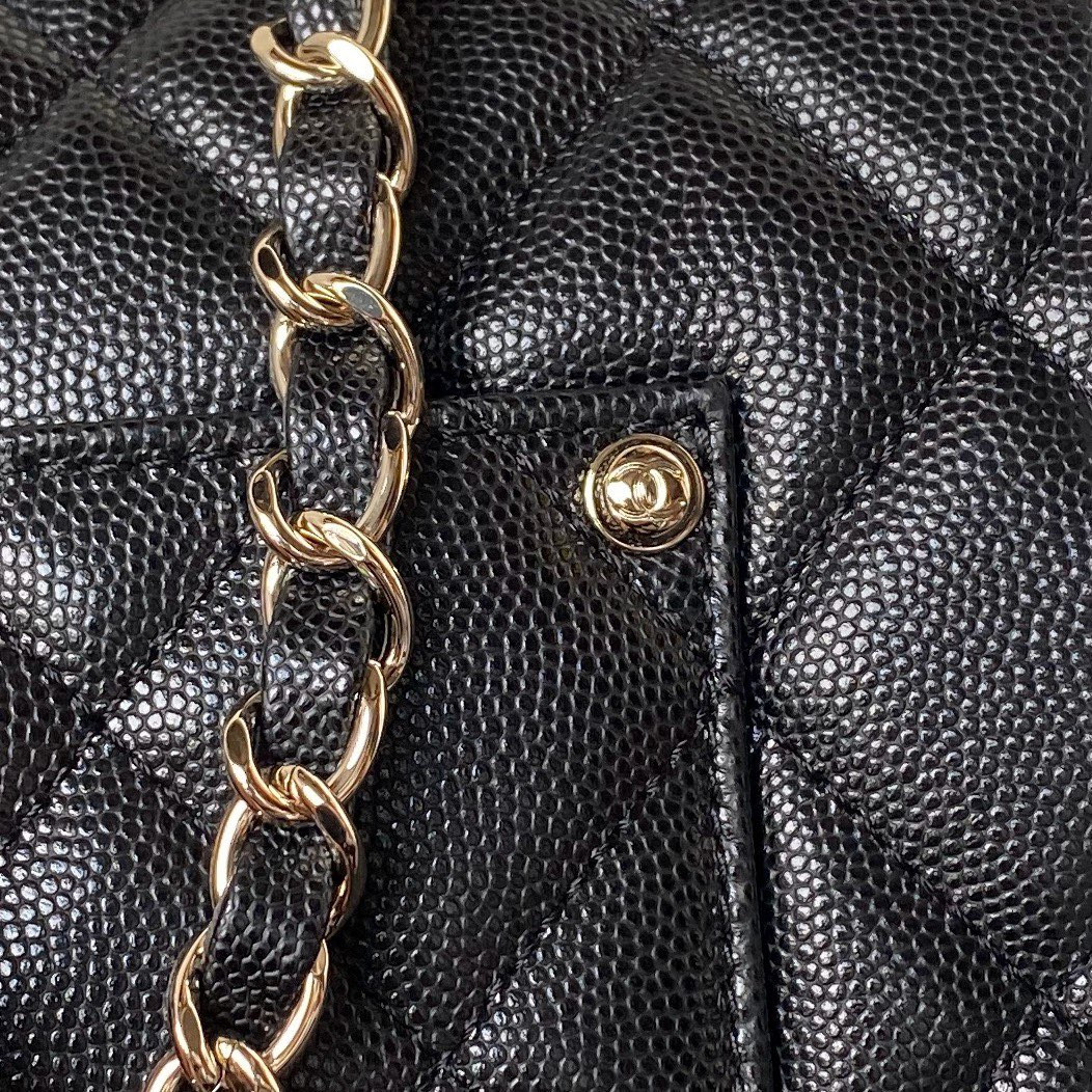 Ch**el CLASSIC FLAP BLACK 28x38x12cm