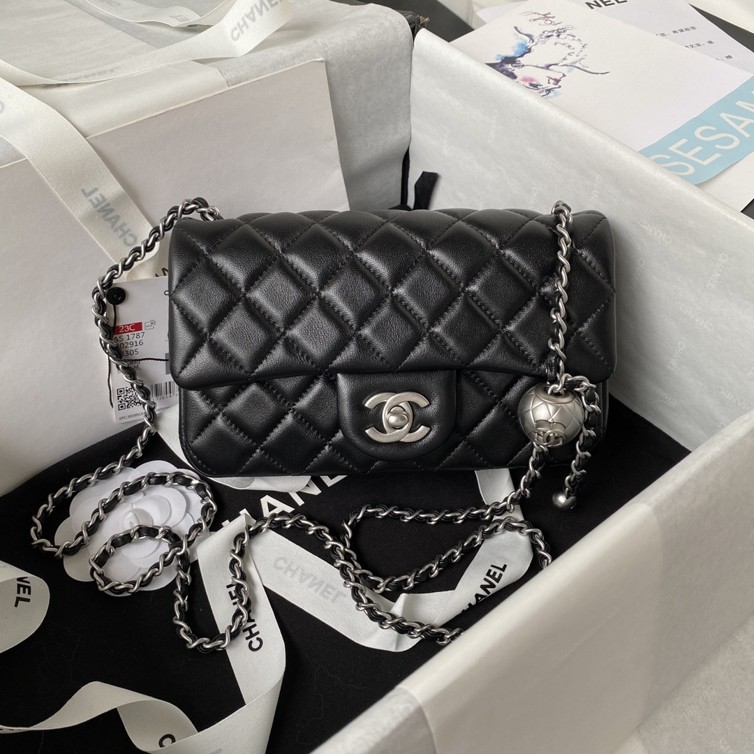 Ch**el MINI FLAP BAG 4.7 × 7.8 × 2.3 in