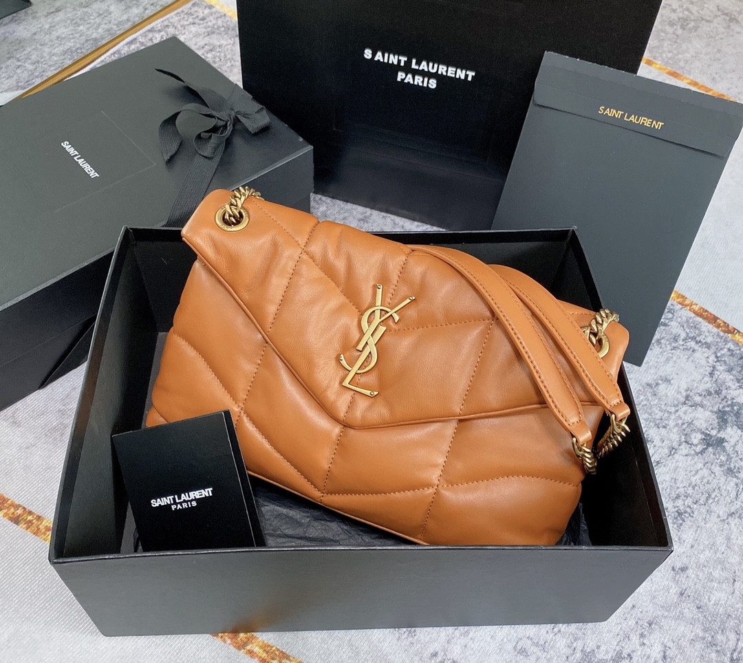 Y51 PUFFER SMALL IN NAPPA LEATHER ORANGE 11.4 X 6.6 X 4.3 INCHES