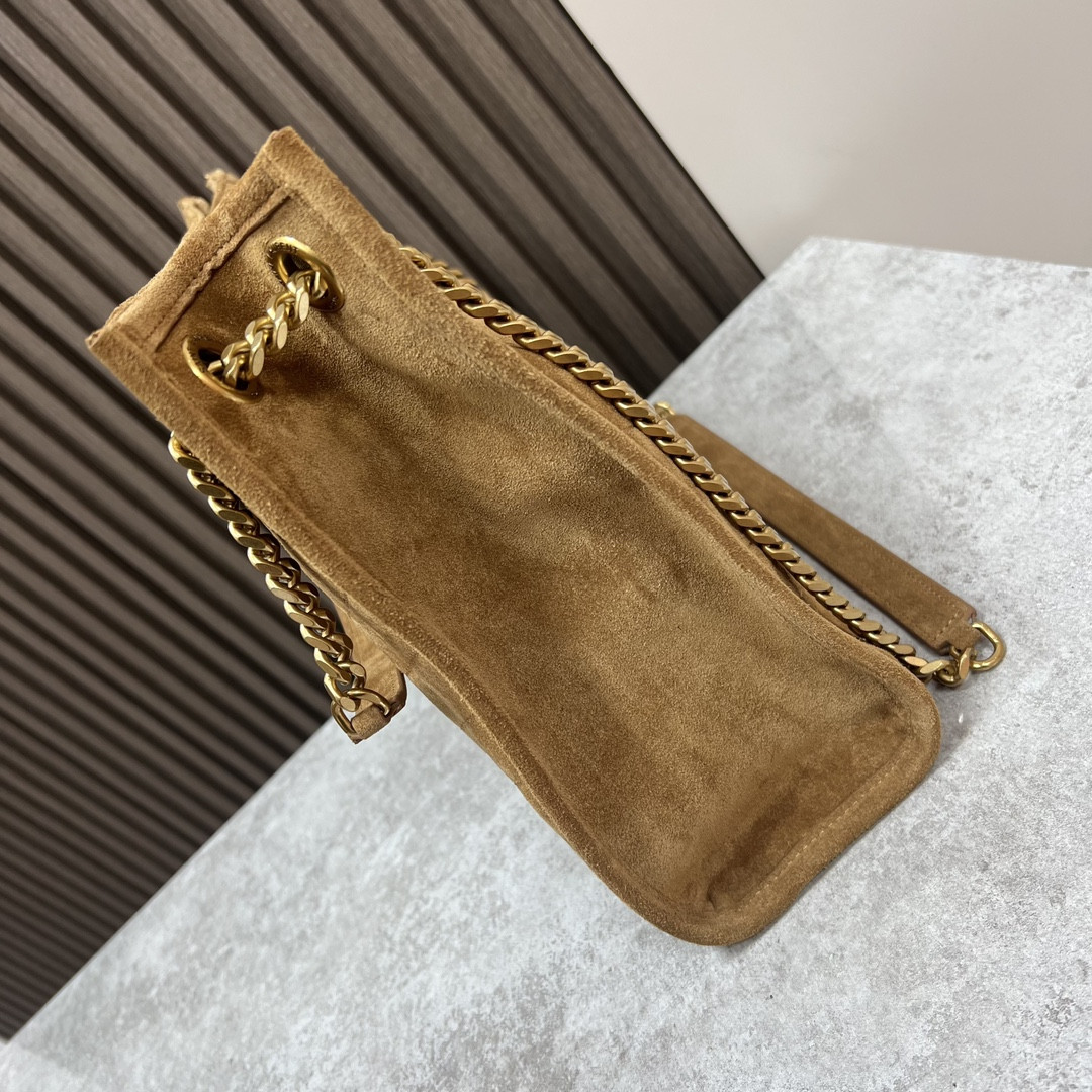 Y51 NIKI MEDIUM SHOPPING IN SUEDE BROWN 12.9 X 10.6 X 4.5 INCHES
