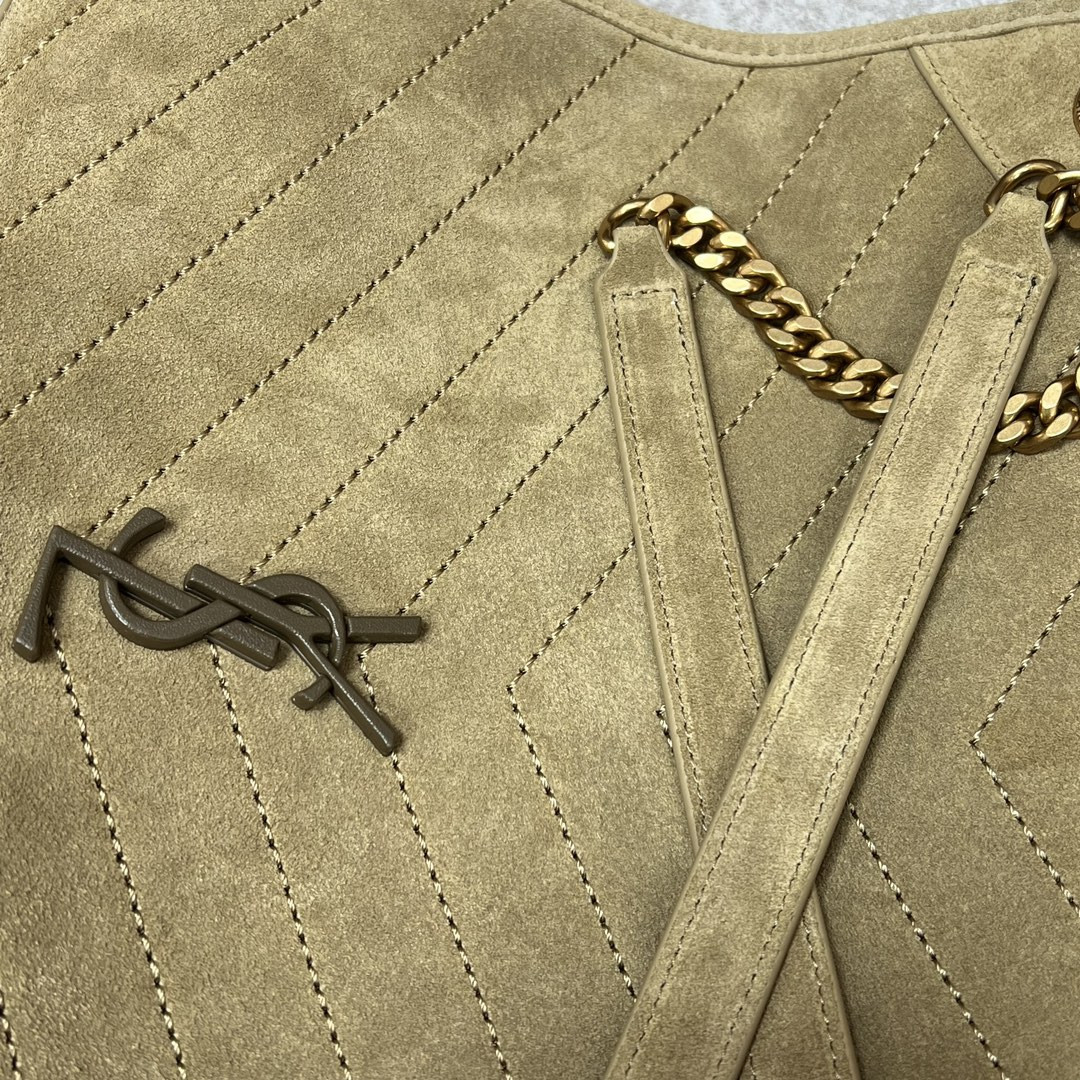 Y51 NIKI MEDIUM SHOPPING IN SUEDE BARLEY GREEN 12.9 X 10.6 X 4.5 INCHES