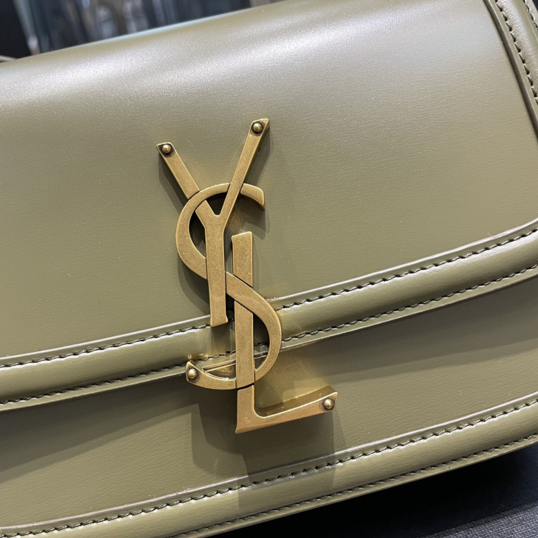 Y51 SOLFERINO SMALL SATCHEL IN BOX Sa1nt Lau*nt Avocado GREEN 7.4 X 5.1 X 1.9 INCHES