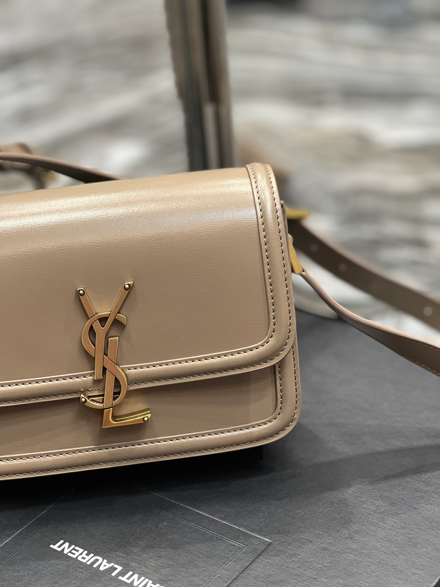 Y51 SOLFERINO SMALL SATCHEL IN BOX Sa1nt Lau*nt PINK 7.4 X 5.1 X 1.9 INCHES
