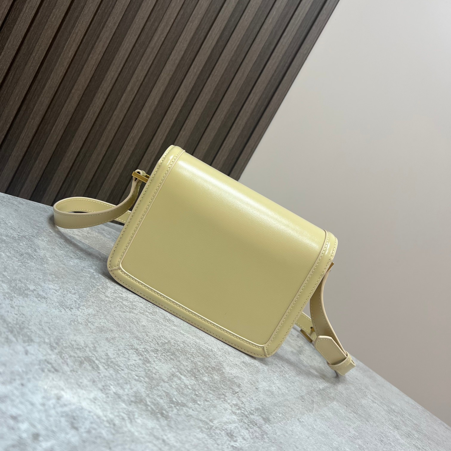 Y51 SOLFERINO SMALL SATCHEL IN BOX Sa1nt Lau*nt YELLOW 7.4 X 5.1 X 1.9 INCHES