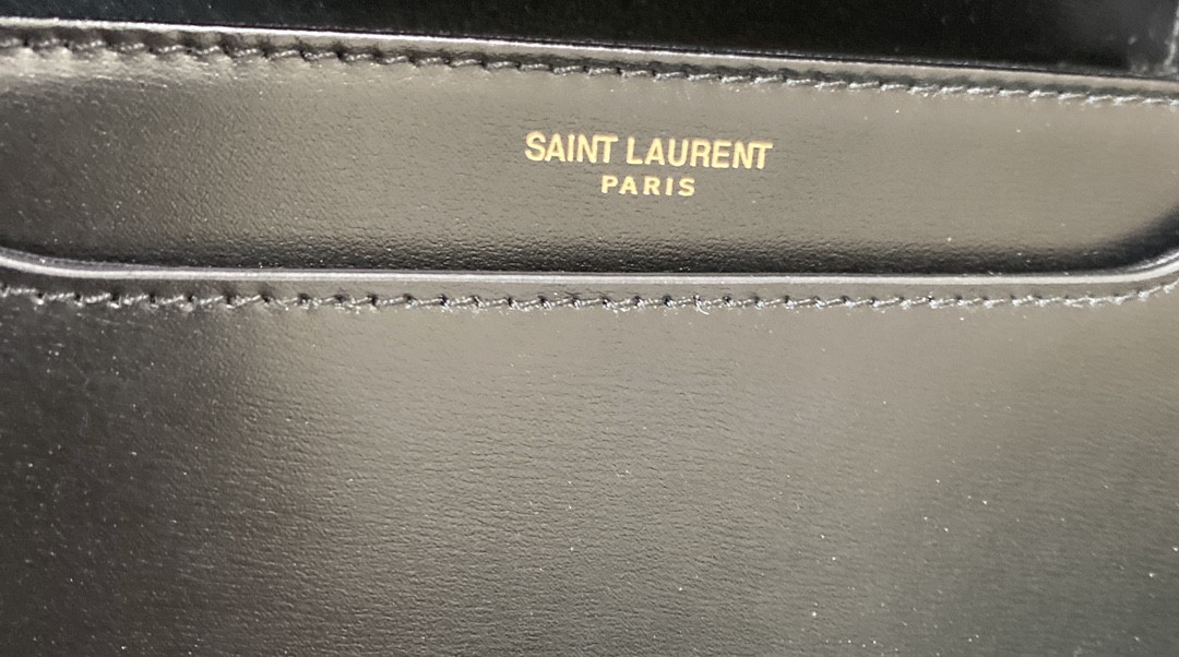 Y51 SOLFERINO SMALL SATCHEL IN BOX Sa1nt Lau*nt BLACK 7.4 X 5.1 X 1.9 INCHES