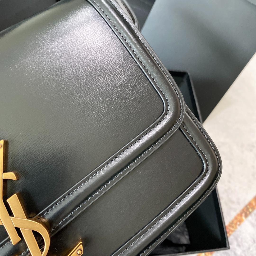 Y51 SOLFERINO MEDIUM SATCHEL IN BOX Sa1nt Lau*nt BLACK 9.1 X 6.3 X 2.4 INCHES