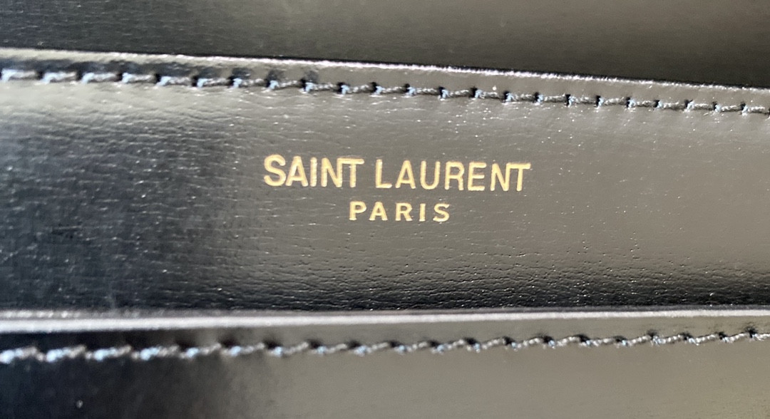 Y51 SOLFERINO MEDIUM SATCHEL IN BOX Sa1nt Lau*nt BLACK 9.1 X 6.3 X 2.4 INCHES