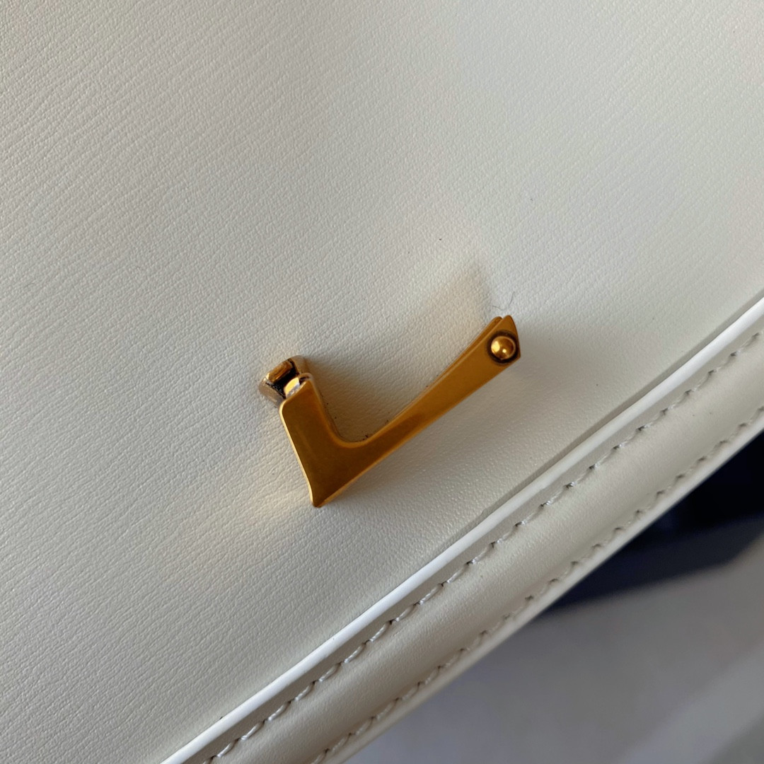 Y51 SOLFERINO SMALL SATCHEL IN BOX Sa1nt Lau*nt BLANC VINTAGE 7.4 X 5.1 X 1.9 INCHES