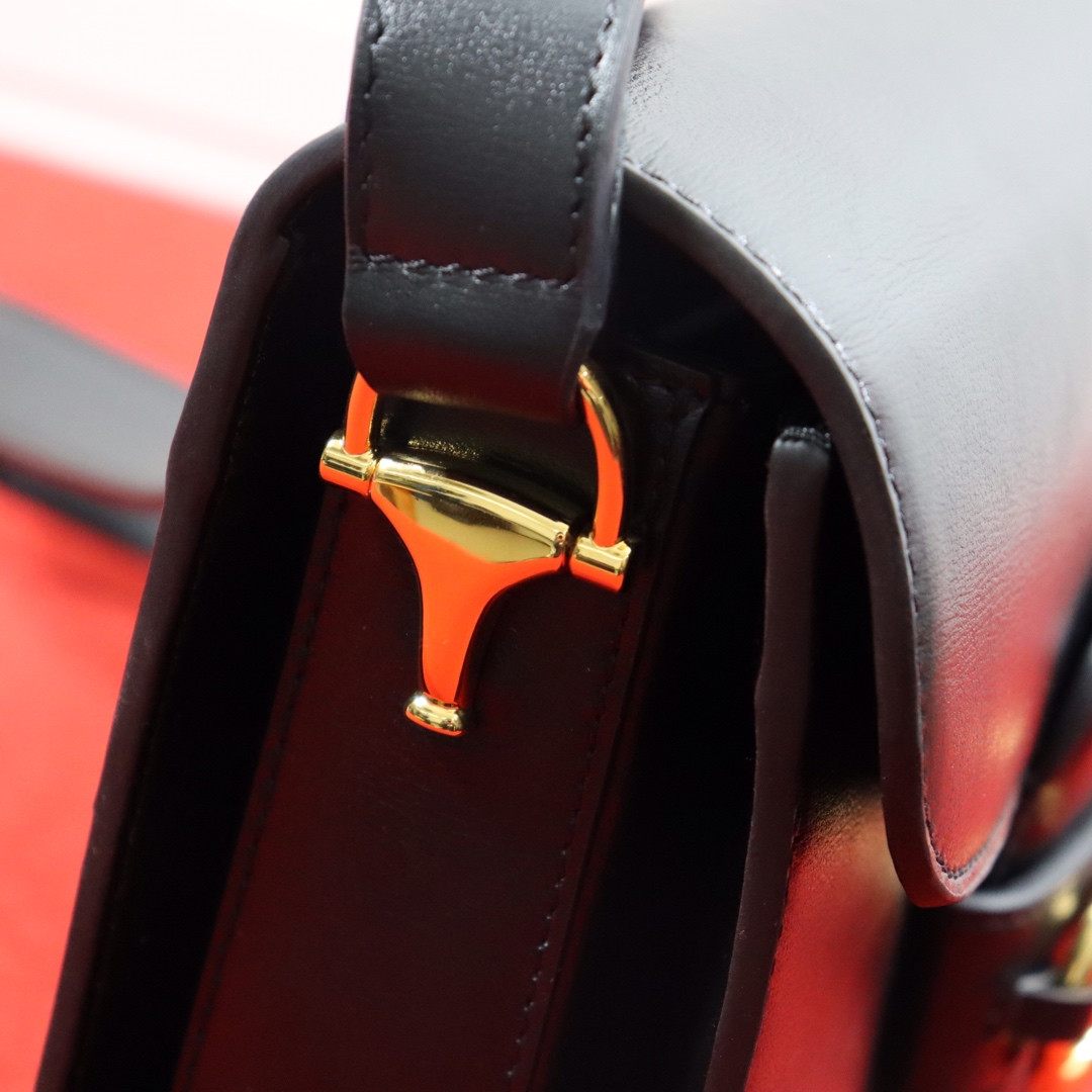 Gvc*1 HORSEBIT 1955 SHOULDER BAG BLACK 9.8"W x 7"H x 3.1"D