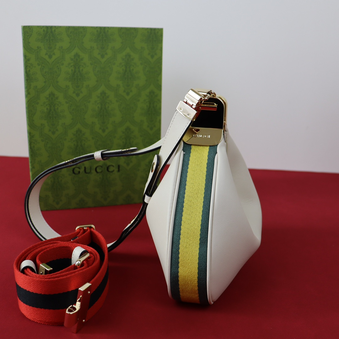Gvc*1 ATTACHE SMALL SHOULDER BAG WHITE 9"W x 8.7"H x 2"D
