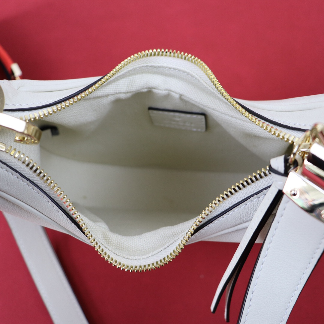 Gvc*1 ATTACHE SMALL SHOULDER BAG WHITE 9"W x 8.7"H x 2"D