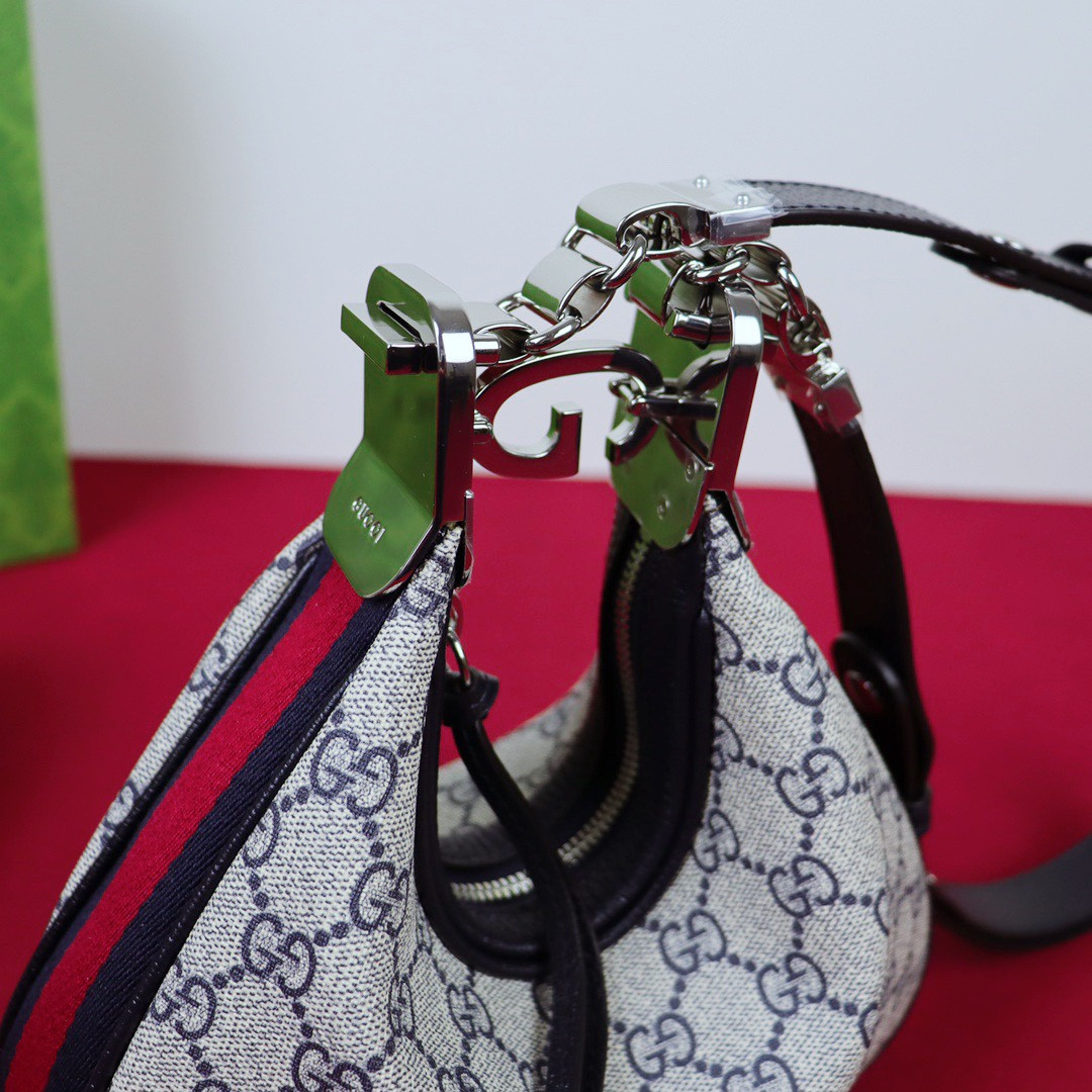 Gvc*1 ATTACHE SMALL SHOULDER BAG Beige and blue 9"W x 8.7"H x 2"D