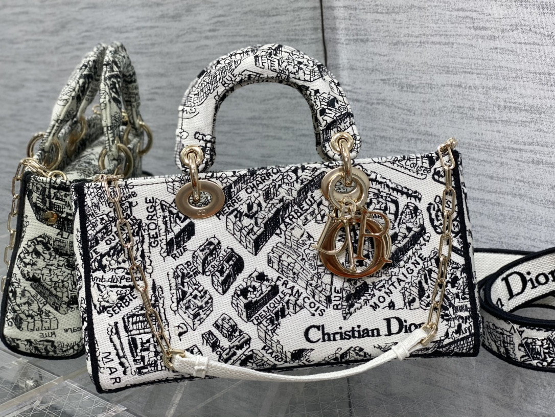 D10r Lady D-Joy bag medium black white 26 x 13.5 x 5 cm